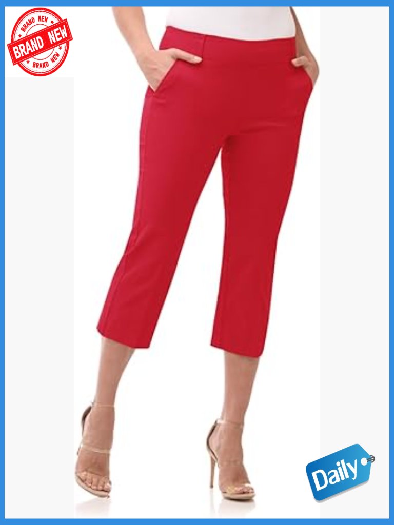 Comfort Classic Chic Cropped Capri Pants Pull-On Straight Leg